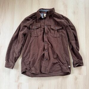 Dakota Grizzly Brown Flannel Shirt Long Sleeve Button Up Cotton Mens XL Rustic